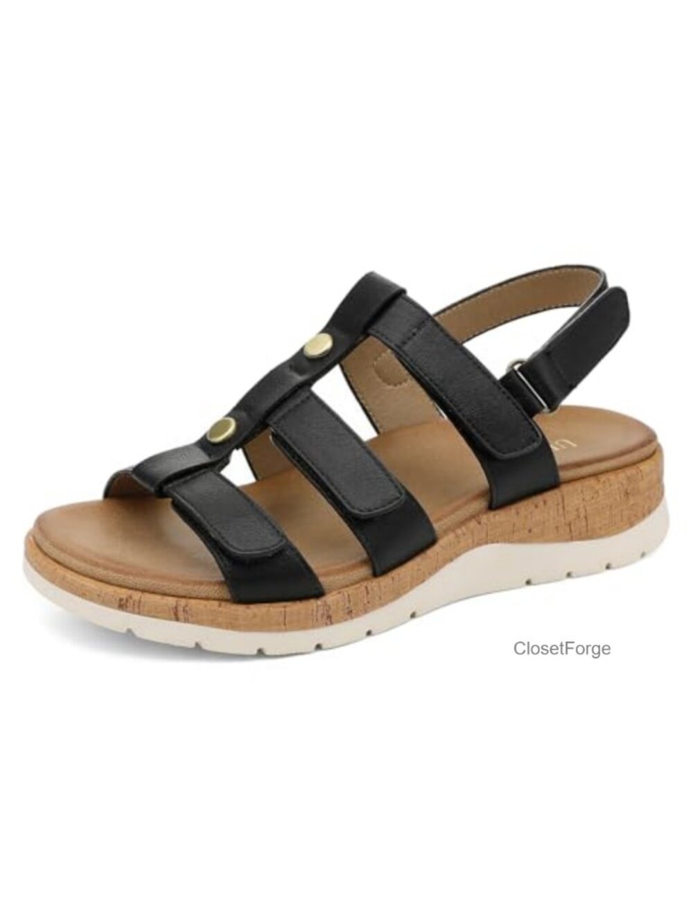 Women's Orthopedic Sandals with Arch Support, Non-Slip Faux Leather